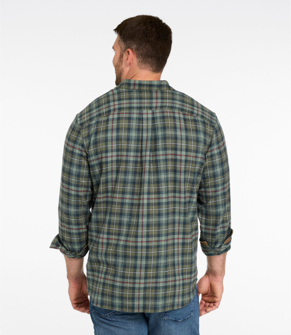L.L.Bean Men's Scotch Plaid Flannel Shirt, Snap-Front, Slightly Fitted Untucked Fit Antique Royal Stewart