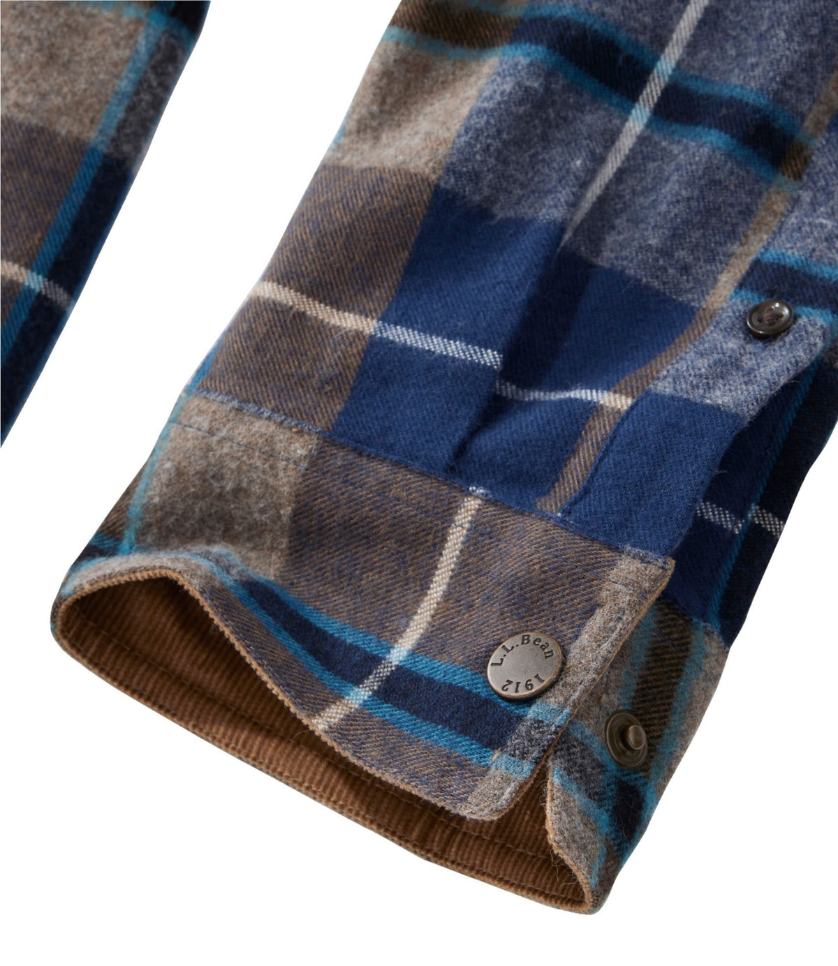 L.L.Bean Men's Scotch Plaid Flannel Shirt, Snap-Front, Slightly Fitted Untucked Fit Antique Royal Stewart
