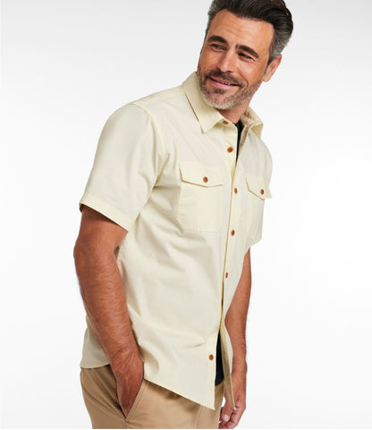 L.L.Bean Men's Riverton Ripstop Shirt, Short-Sleeve, Traditional Untucked Fit Delta Blue