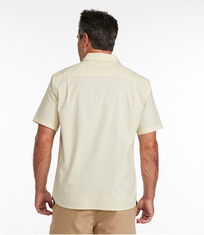 L.L.Bean Men's Riverton Ripstop Shirt, Short-Sleeve, Traditional Untucked Fit Delta Blue