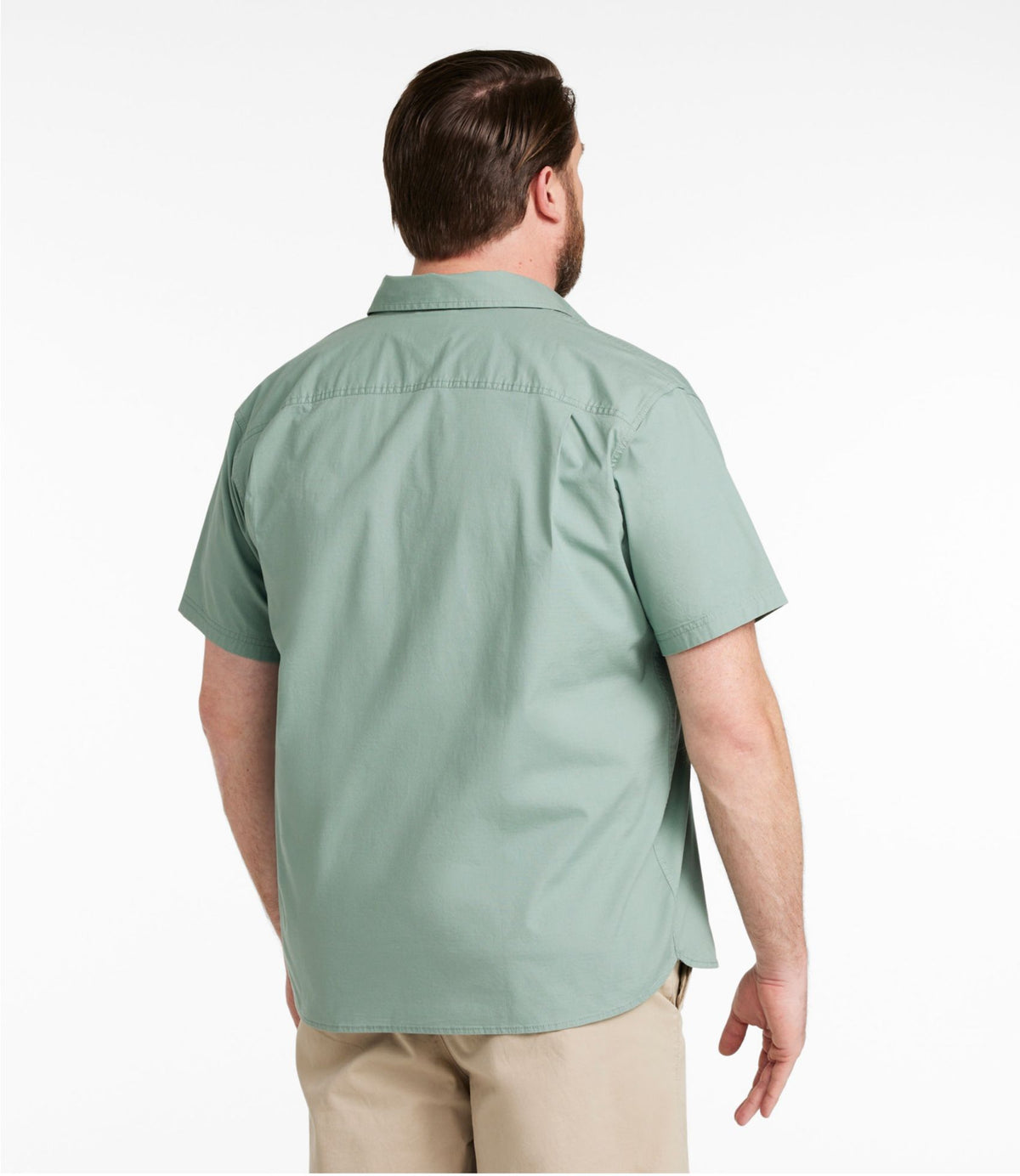 L.L.Bean Men's Riverton Ripstop Shirt, Short-Sleeve, Traditional Untucked Fit Delta Blue