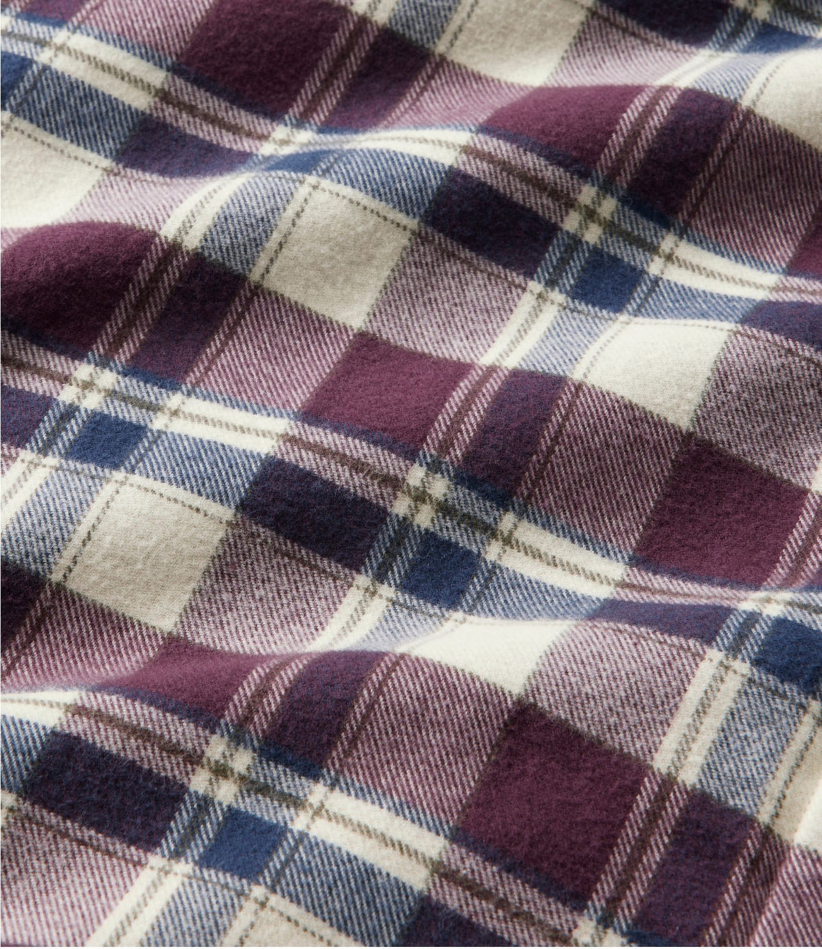 L.L.Bean Men's Fleece-Lined Flannel Shirt, Traditional Fit, Plaid Chalk Blue