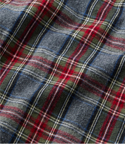 L.L.Bean Men's Sherpa-Lined Scotch Plaid Shirt, Slightly Fitted Deepest Brown Stewart