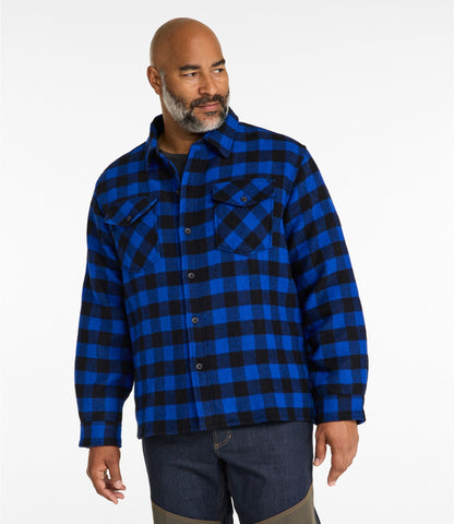 L.L.Bean Men's Maine Guide Shirt with PrimaLoft Cobalt/Black