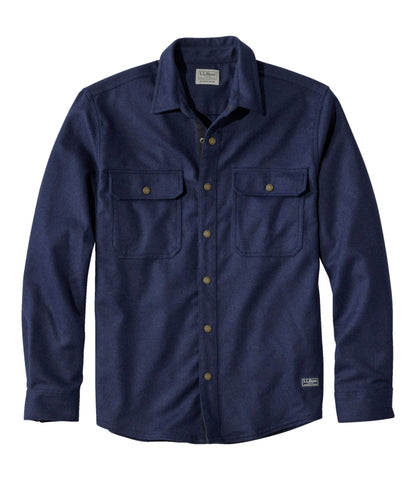 L.L.Bean Men's Maine Guide Lightweight Wool Field Shirt Navy
