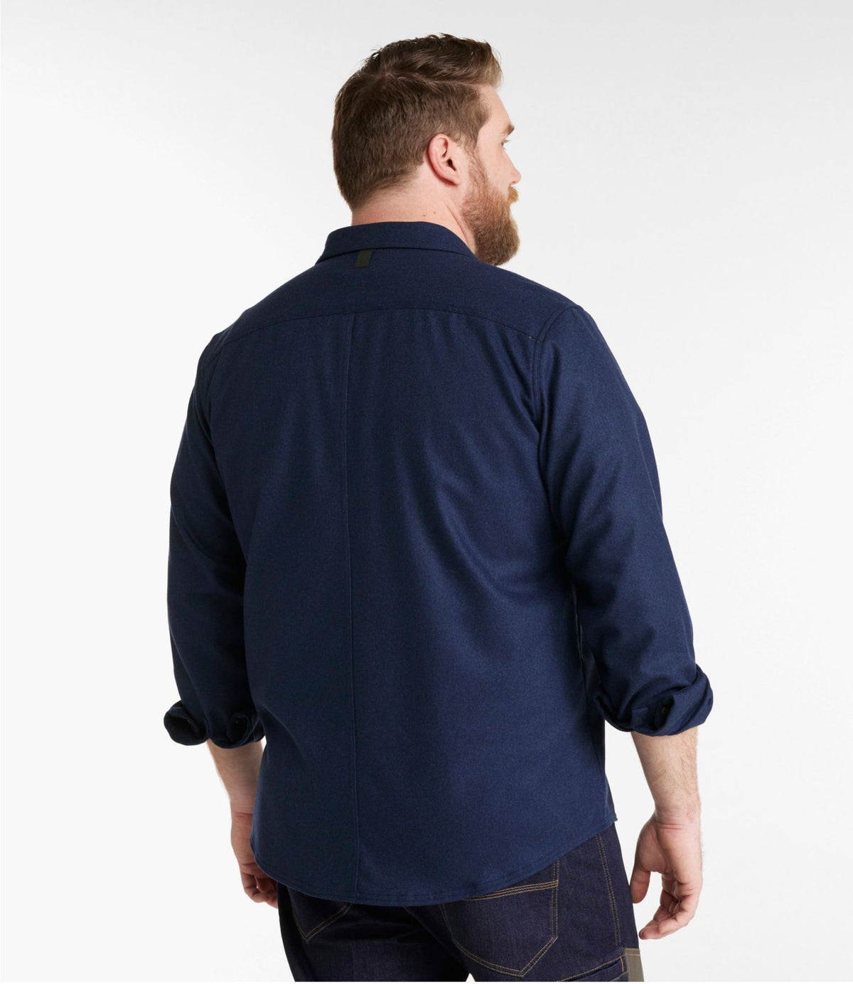 L.L.Bean Men's Maine Guide Lightweight Wool Field Shirt Navy