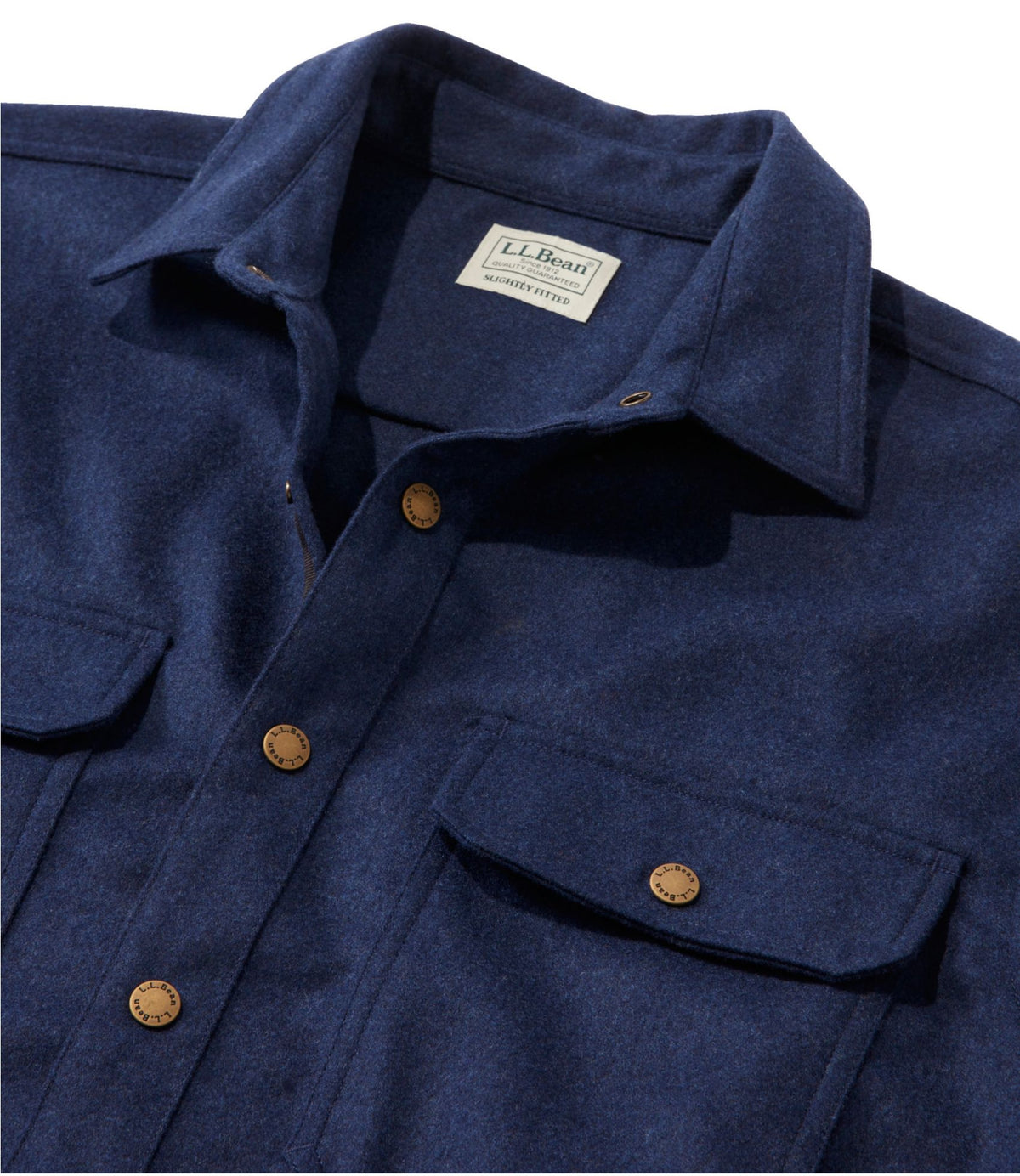 L.L.Bean Men's Maine Guide Lightweight Wool Field Shirt Navy