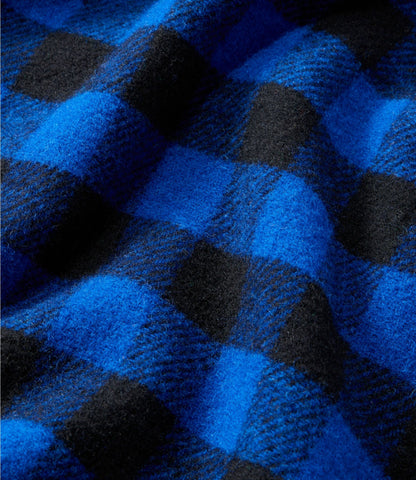 L.L.Bean Men's Maine Guide Sherpa Lined Wool Shirt Cobalt/Black