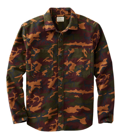 L.L.Bean Men's Bean's Moleskin Shirt, Slightly Fitted Untucked Fit, Print