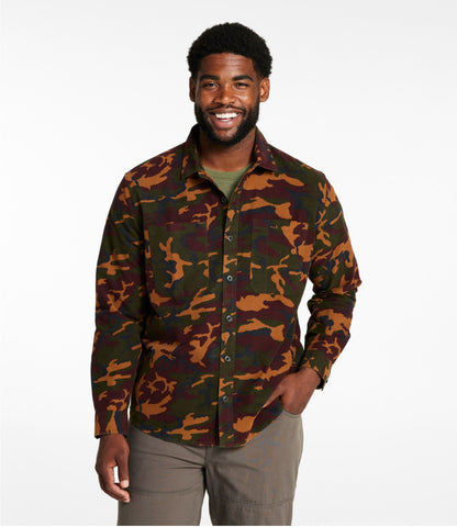 L.L.Bean Men's Bean's Moleskin Shirt, Slightly Fitted Untucked Fit, Print