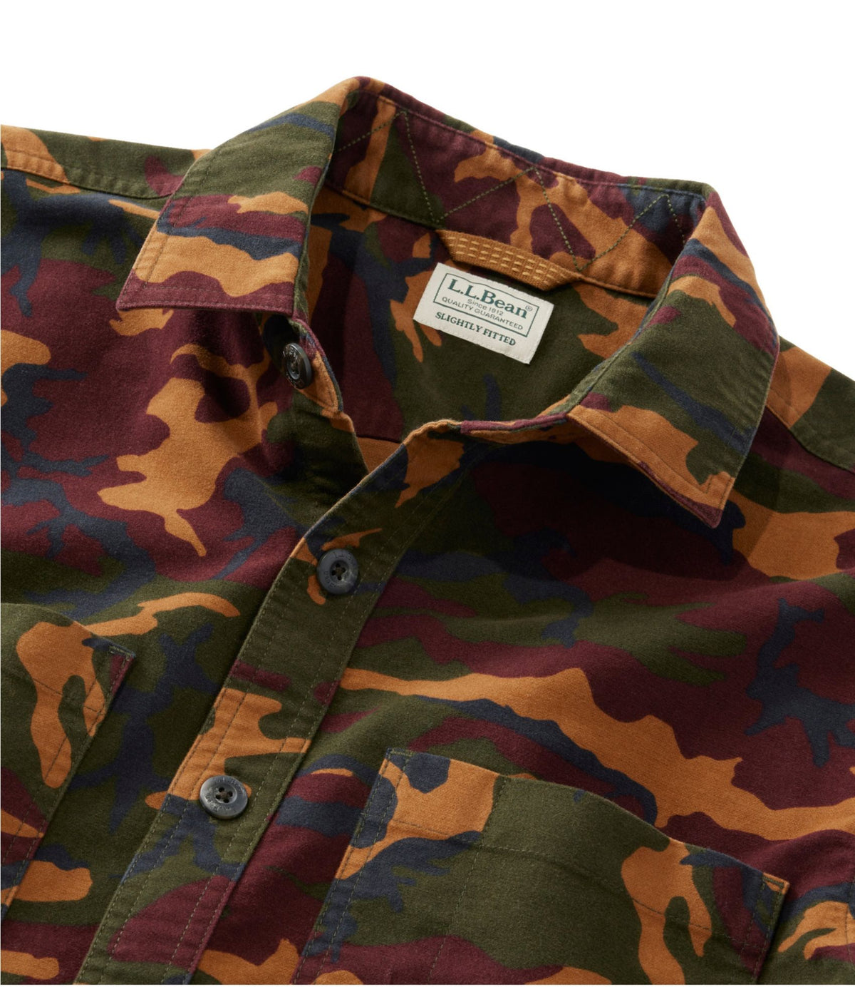 L.L.Bean Men's Bean's Moleskin Shirt, Slightly Fitted Untucked Fit, Print