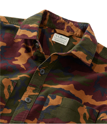 L.L.Bean Men's Bean's Moleskin Shirt, Slightly Fitted Untucked Fit, Print