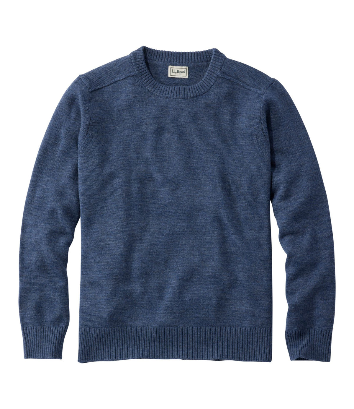 L.L.Bean Men's Essential Merino Sweater, Crewneck Deep Blue Heather
