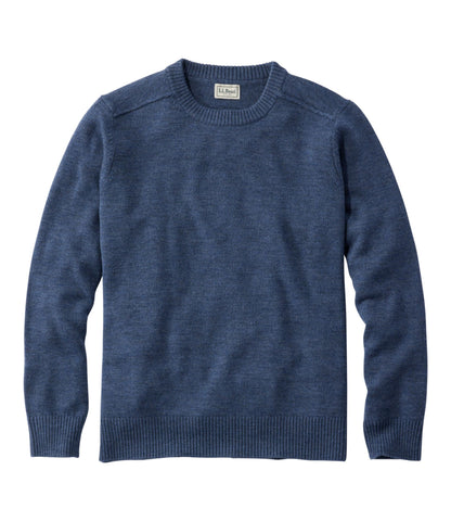 L.L.Bean Men's Essential Merino Sweater, Crewneck Deep Blue Heather