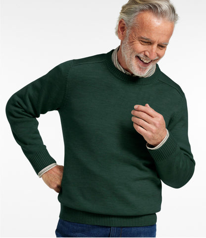 L.L.Bean Men's Essential Merino Sweater, Crewneck Deep Blue Heather