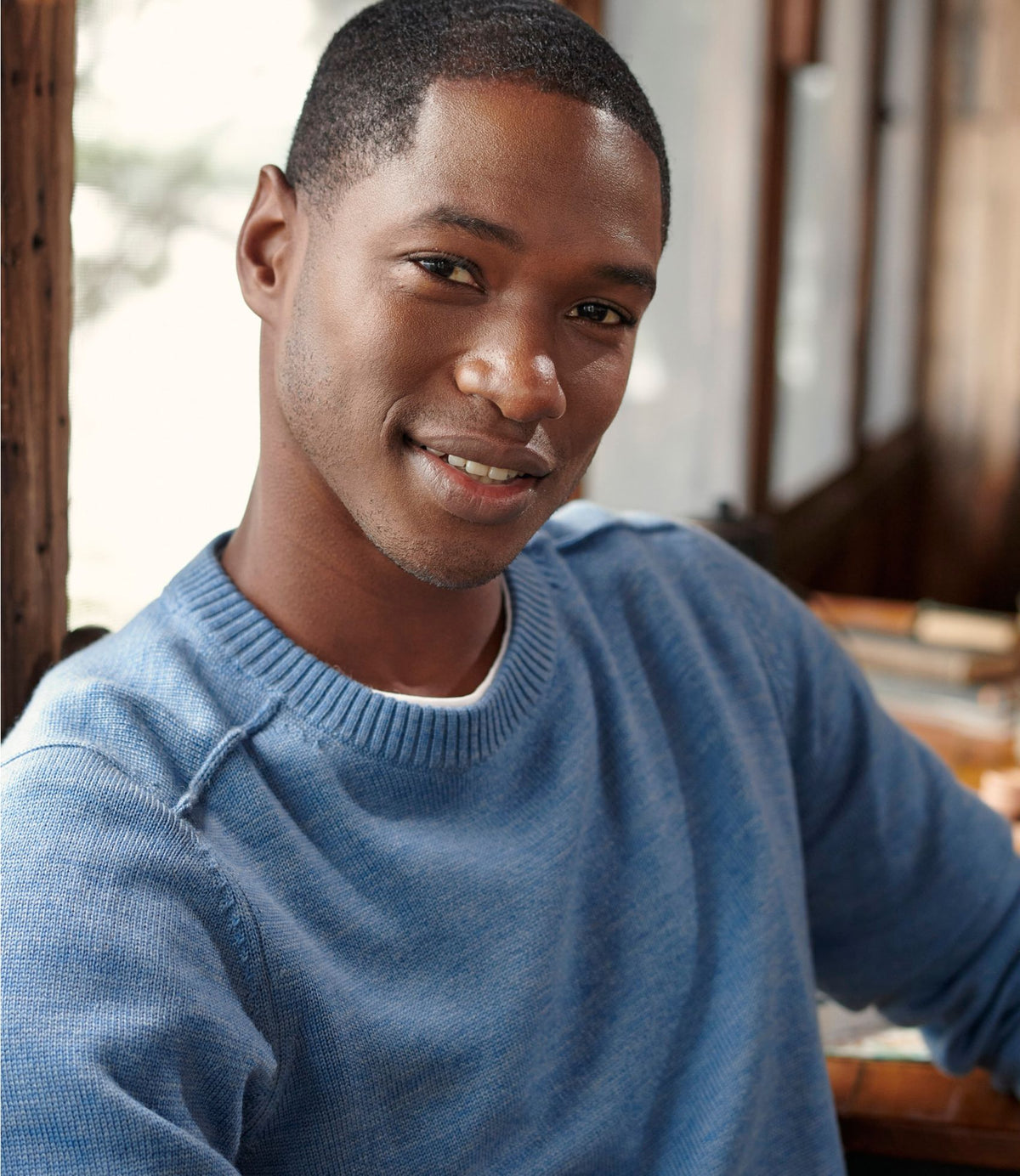 L.L.Bean Men's Essential Merino Sweater, Crewneck Deep Blue Heather