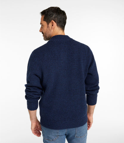 L.L.Bean Men's L.L.Bean Classic Ragg Wool Sweater, Henley Nautical Navy