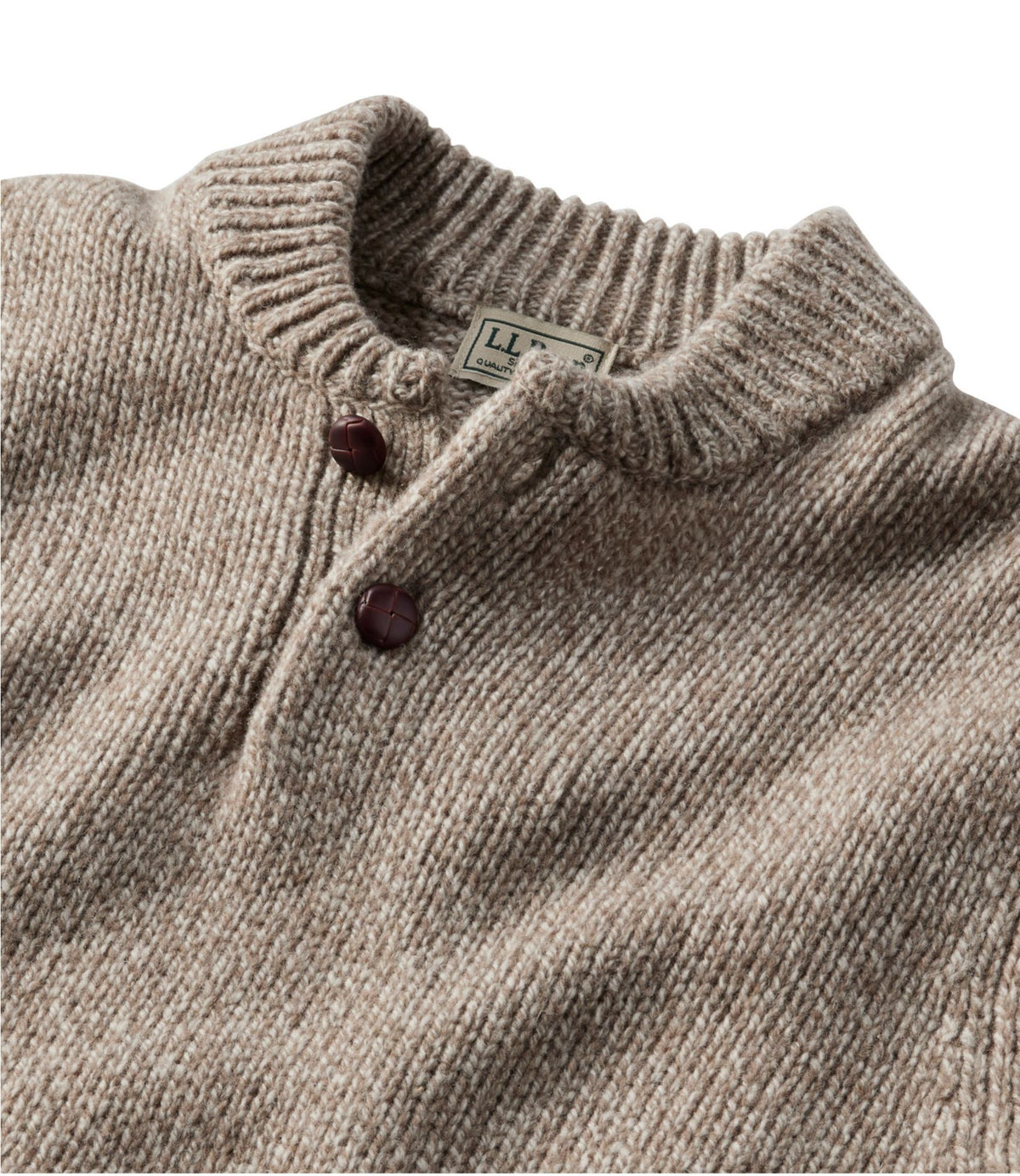 L.L.Bean Men's L.L.Bean Classic Ragg Wool Sweater, Henley Nautical Navy