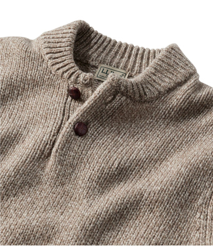 L.L.Bean Men's L.L.Bean Classic Ragg Wool Sweater, Henley Nautical Navy