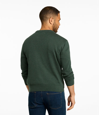 L.L.Bean Men's All Seasons Cotton Blend Sweater, V-Neck Classic Navy Heather