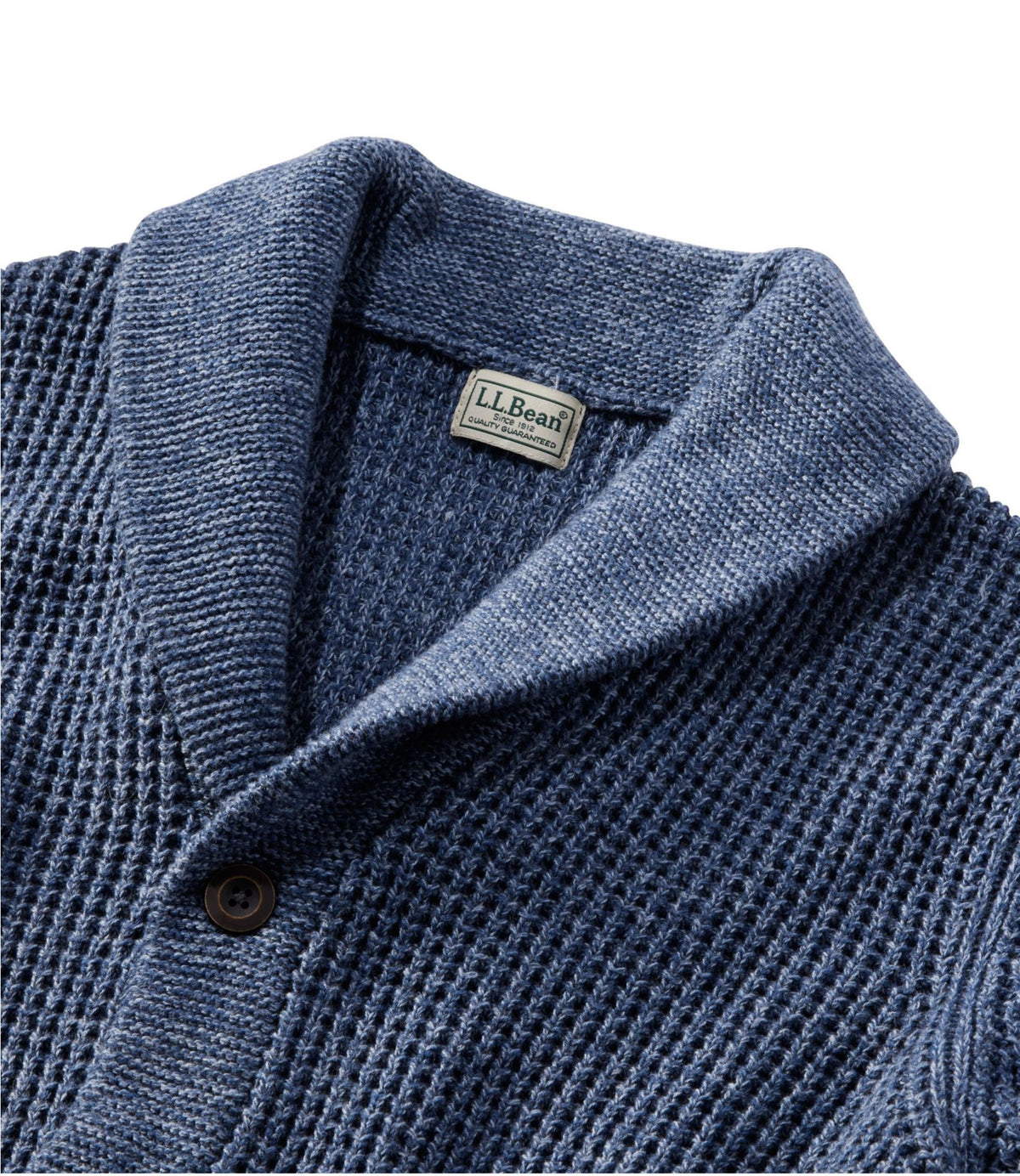 L.L.Bean Men's Organic Cotton Waffle Sweater, Cardigan Field Khaki