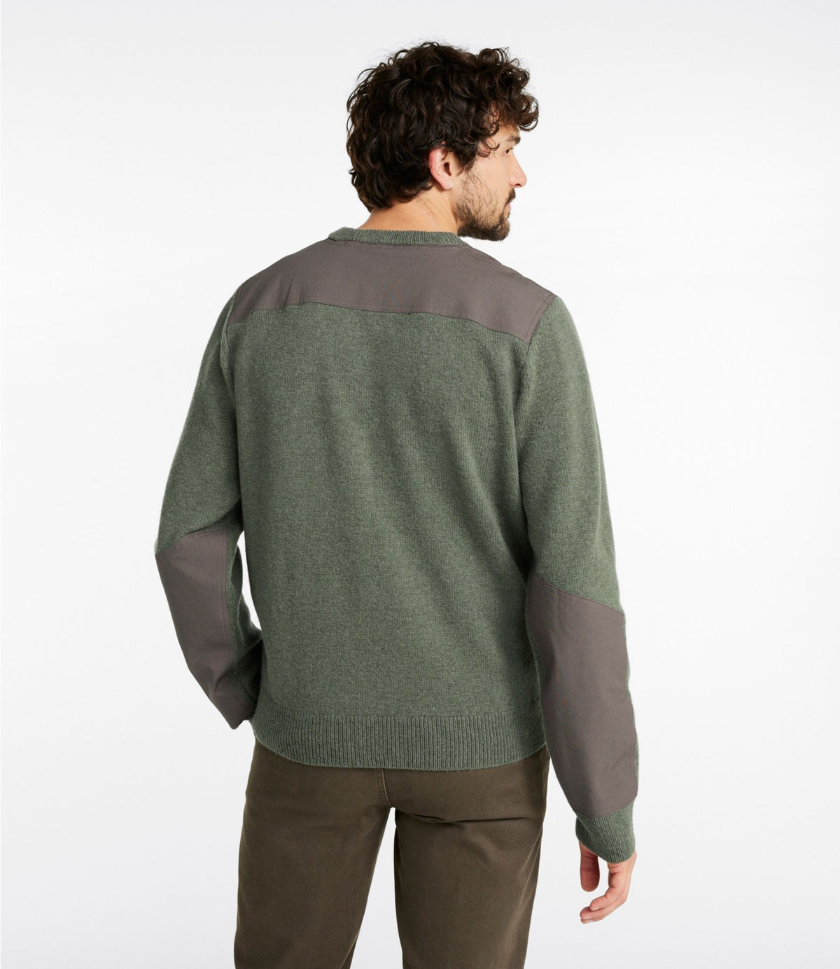 L.L.Bean Men's Maine Guide Lightweight Lambswool Sweater Gray Heather