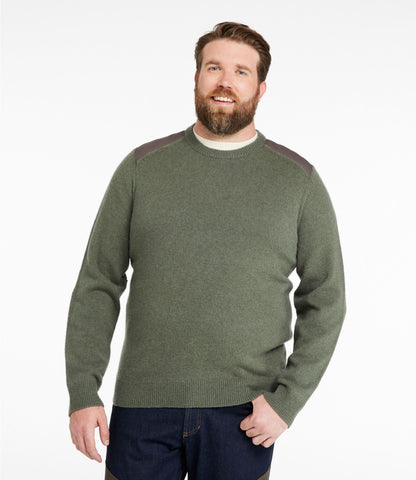 L.L.Bean Men's Maine Guide Lightweight Lambswool Sweater Gray Heather