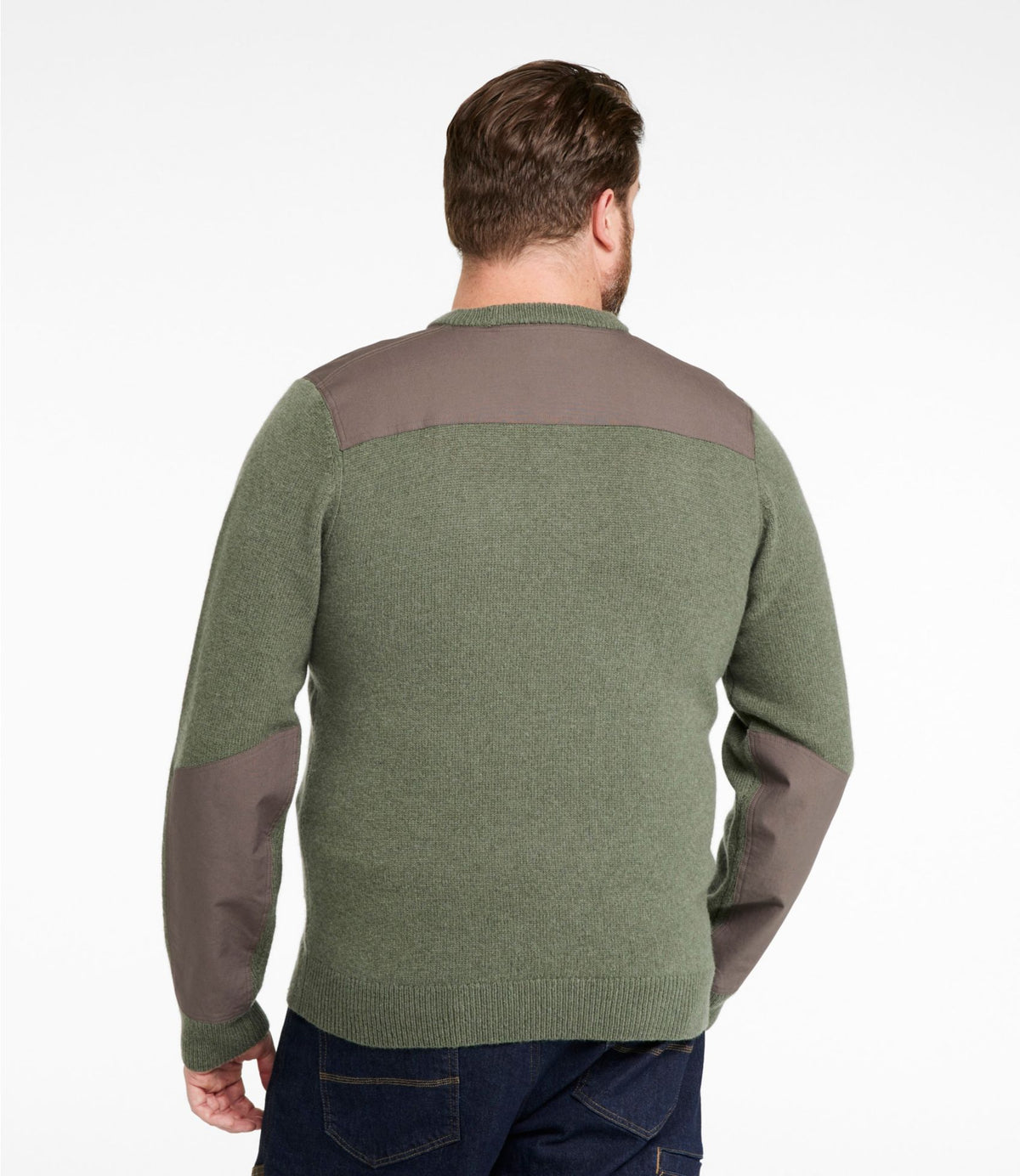 L.L.Bean Men's Maine Guide Lightweight Lambswool Sweater Gray Heather