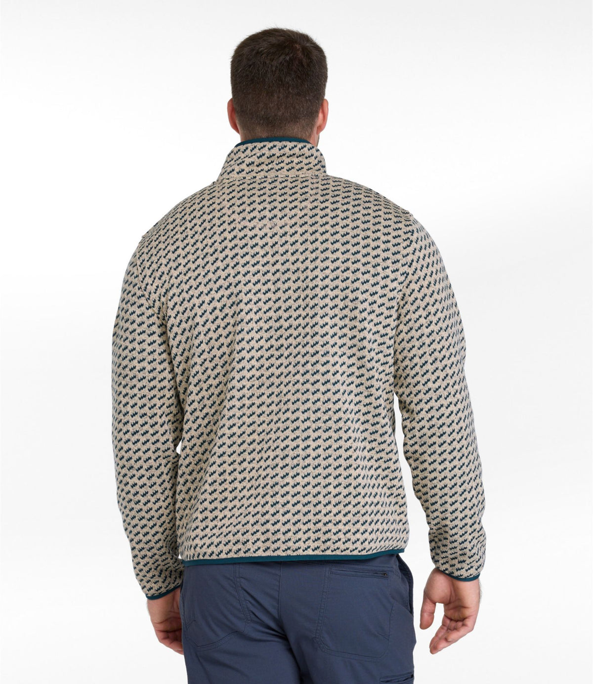 L.L.Bean Men's L.L.Bean Sweater Fleece Pullover, Print Boulder Abstract Mountain