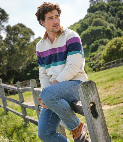 L.L.Bean Men's Mariner Sweatshirt, Stripe Bordeaux Stripe
