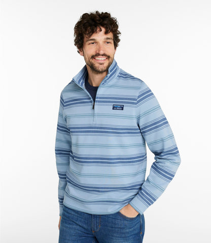 L.L.Bean Men's Comfort Stretch Performance® Piqué, Quarter-Zip Pullover, Stripe