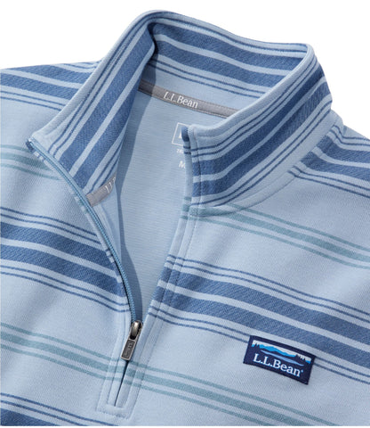 L.L.Bean Men's Comfort Stretch Performance® Piqué, Quarter-Zip Pullover, Stripe