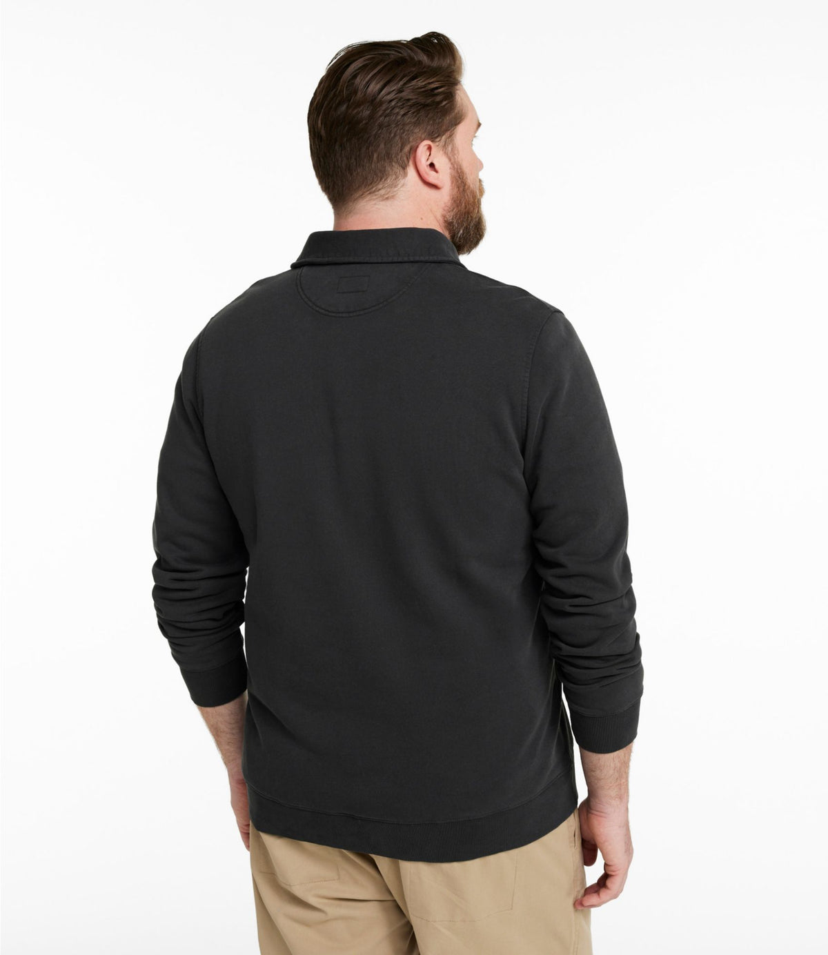 L.L.Bean Men's Sunwashed Sweatshirt, Quarter-Zip Polo, Long-Sleeve Faded Redwood