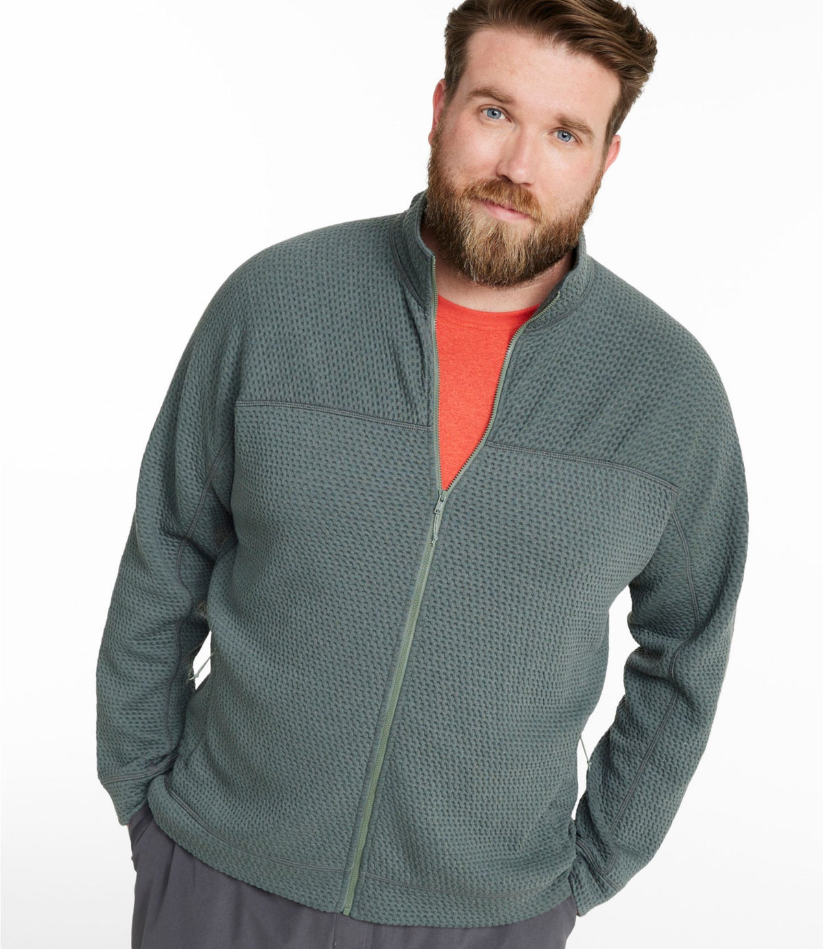 L.L.Bean Men's Ridgeknit Full-Zip Jacket Carbon Navy