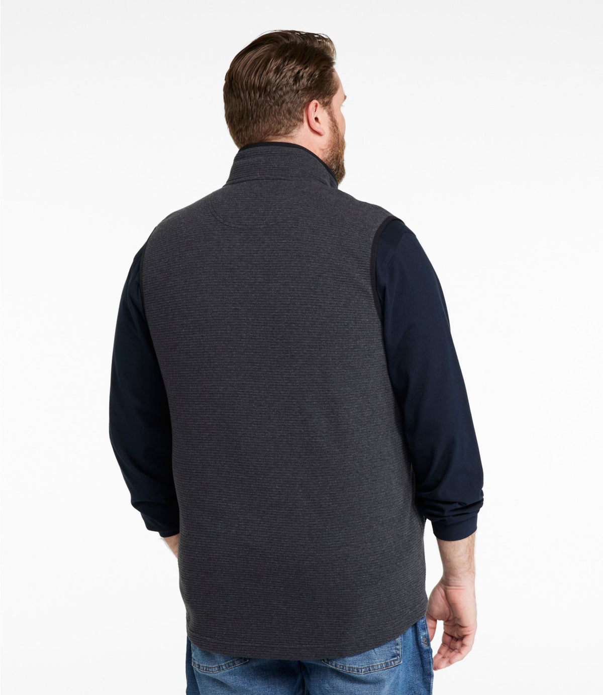 L.L.Bean Men's Lakewashed Double-Knit Vest Classic Navy Heather