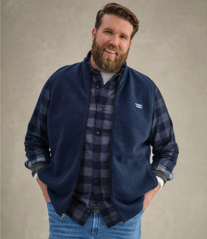 L.L.Bean Men's Lakewashed Double-Knit Vest Classic Navy Heather