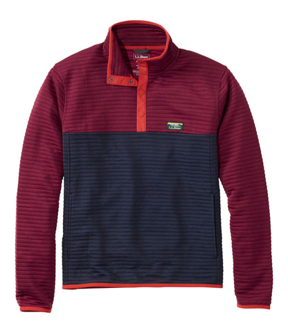 L.L.Bean Men's Airlight Knit Pullover, Colorblock Bordeaux/Classic Navy