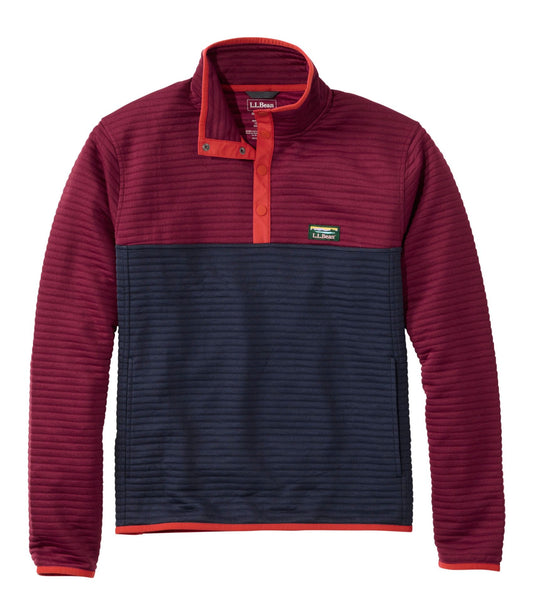L.L.Bean Men's Airlight Knit Pullover, Colorblock Bordeaux/Classic Navy