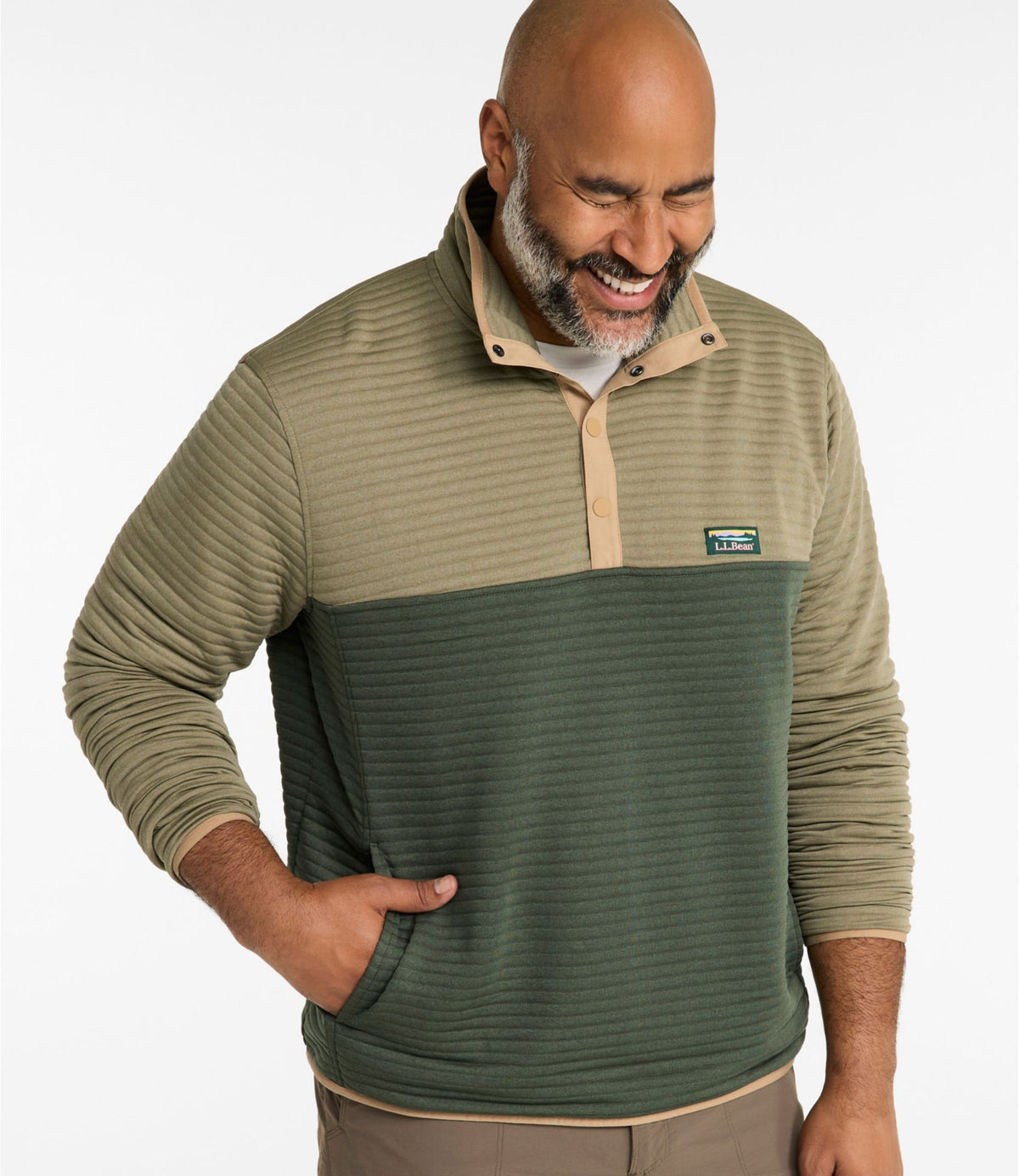 L.L.Bean Men's Airlight Knit Pullover, Colorblock Bordeaux/Classic Navy