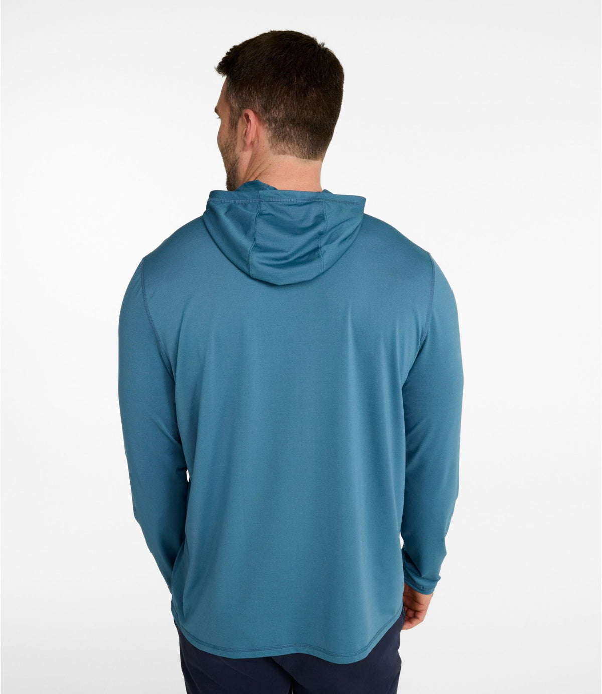 L.L.Bean Men's Bold Coast Lifestyle Tee, Long-Sleeve Hooded Pewter