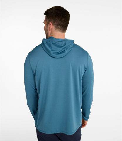 L.L.Bean Men's Bold Coast Lifestyle Tee, Long-Sleeve Hooded Pewter