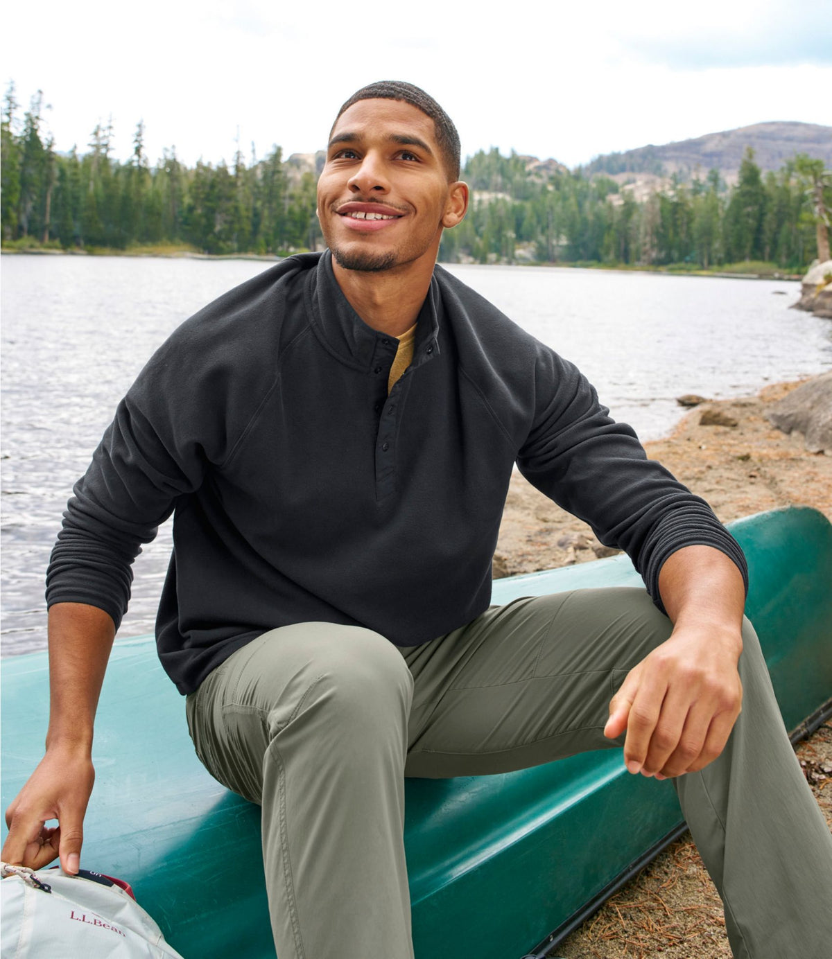 L.L.Bean Men's All Season Access Fleece Pullover Carbon Navy
