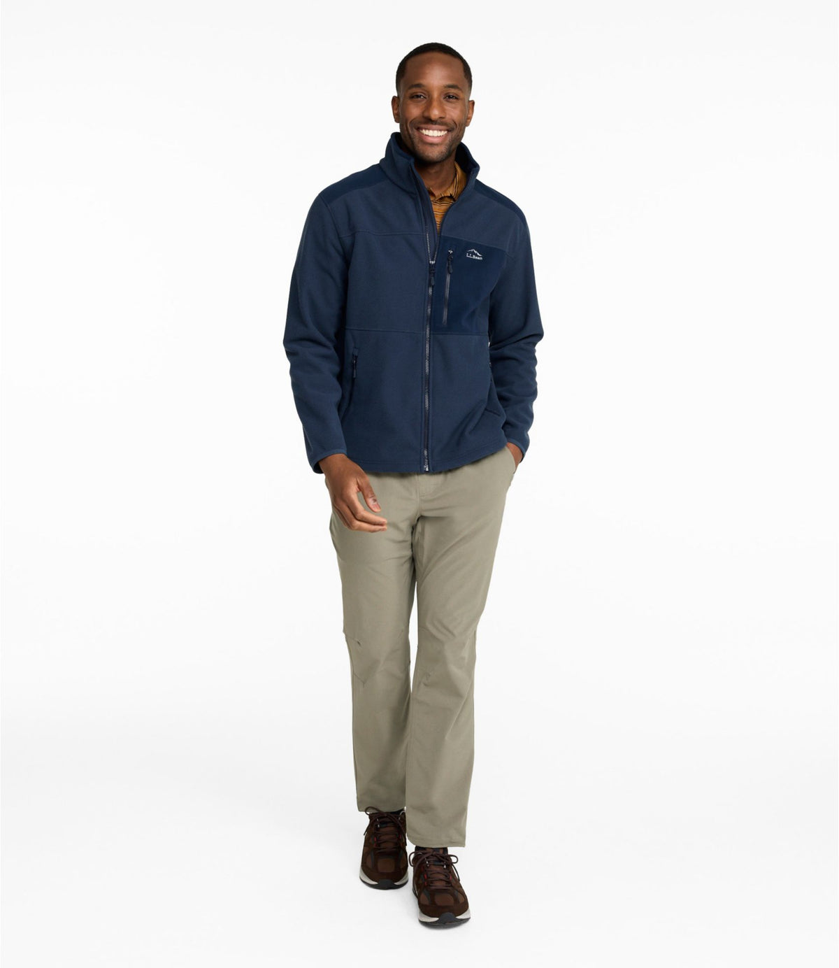 L.L.Bean Men's Wind Challenger Fleece Jacket Carbon Navy