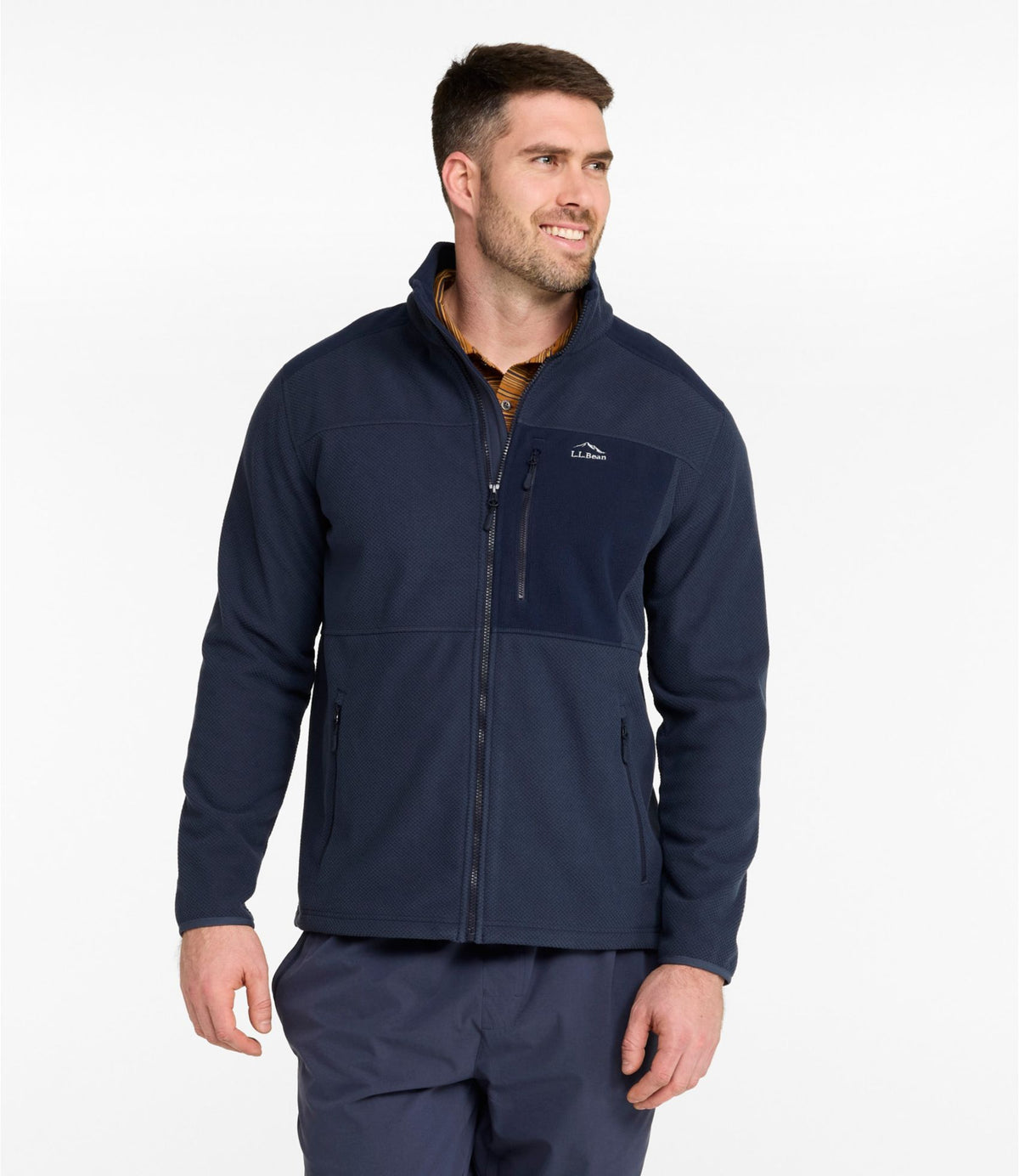 L.L.Bean Men's Wind Challenger Fleece Jacket Carbon Navy