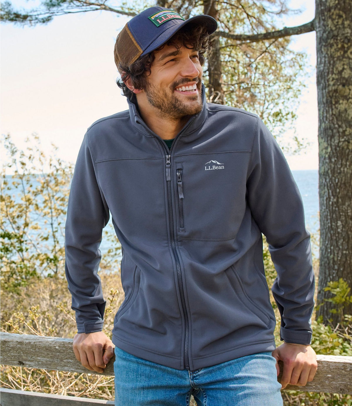 L.L.Bean Men's Bean's Windproof Softshell Jacket Alloy Gray