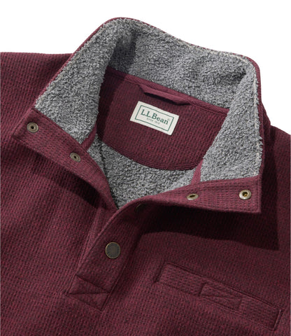 L.L.Bean Men's Katahdin Iron Works Bonded Waffle Fleece, Mockneck Charcoal Heather