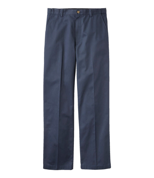 L.L.Bean Men's Wrinkle-Free Double L® Chinos, Natural Fit, Hidden Comfort, Plain Front Carbon Navy