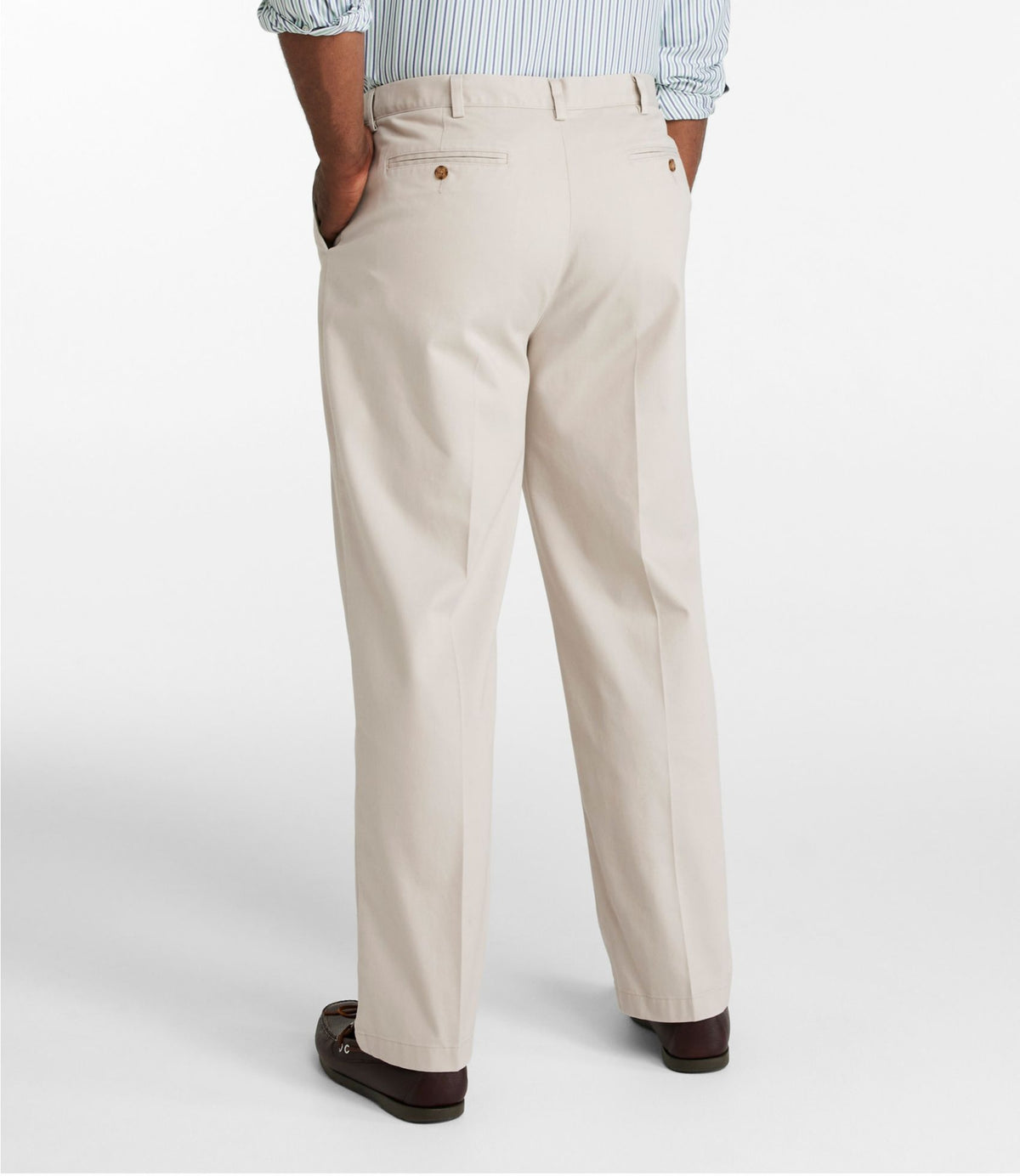 L.L.Bean Men's Wrinkle-Free Double L® Chinos, Natural Fit, Hidden Comfort, Plain Front Carbon Navy