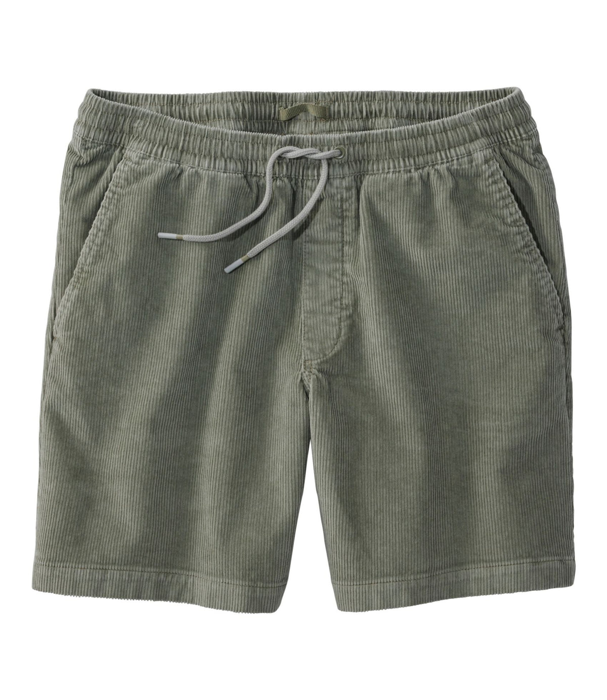 L.L.Bean Men's Wide-Wale Cord Pull-On Shorts, 7" Olive Gray