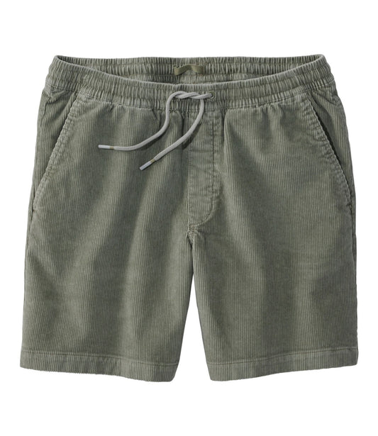 L.L.Bean Men's Wide-Wale Cord Pull-On Shorts, 7" Olive Gray